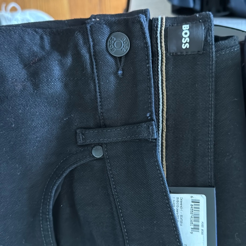 NWT BOSS Delaware slim fit black jeans 36x33
